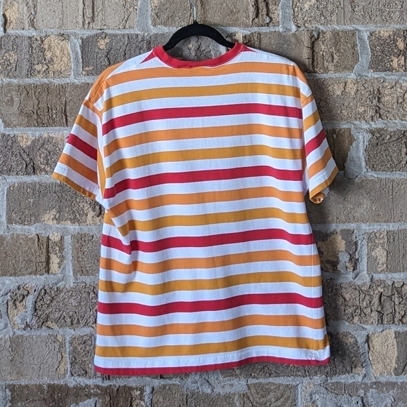 Vintage 80s Dockers Striped Preppy Short Sleeve Pocket T-Shirt Large - Picture 4 of 5